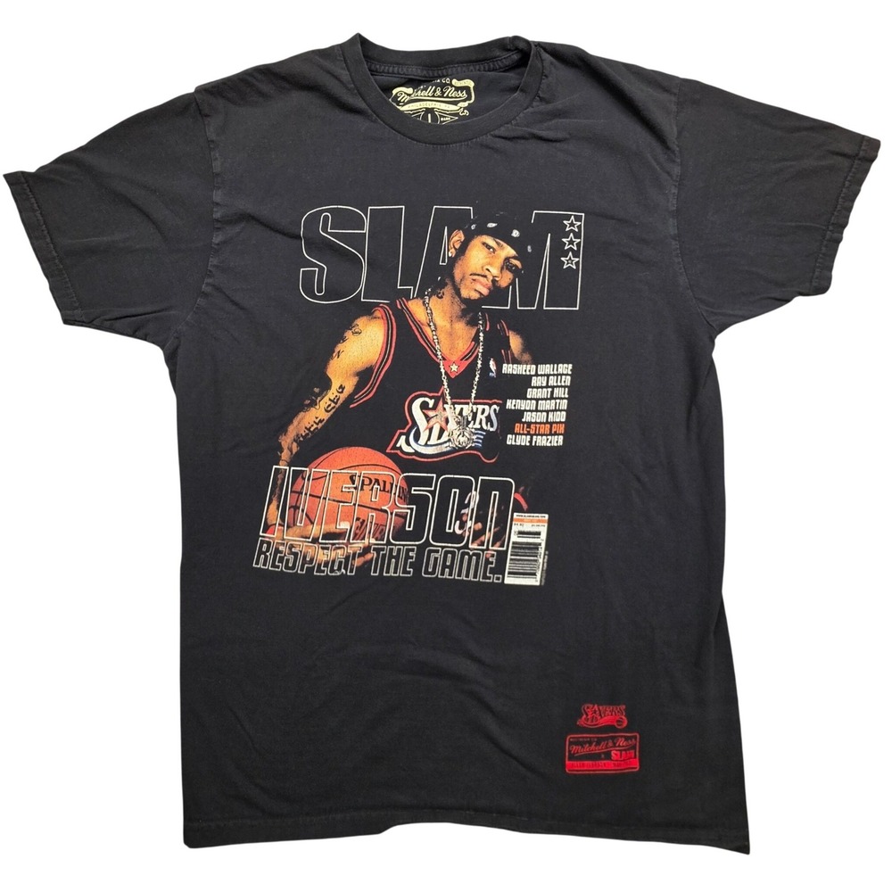 Mitchell & Ness x SLAM Allen Iverson Philadelphia 76ers Black Graphic Tee L